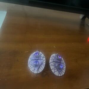 Purple Spider Web Earrings
